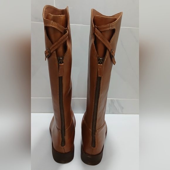 Free People Womens Everly Equestrian Leather Boots Size 7 Tan NWOT - Picture 14 of 16